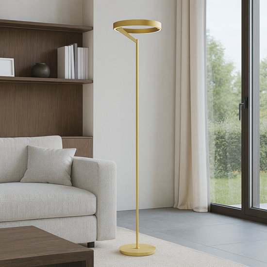 Criseide gea luce piantana moderna metallo oro led 3000k dimmerabile