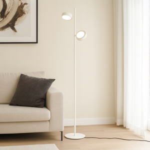 Gpib gea luce lampada da terra led 3000k doppio diffusore orientabile bianca