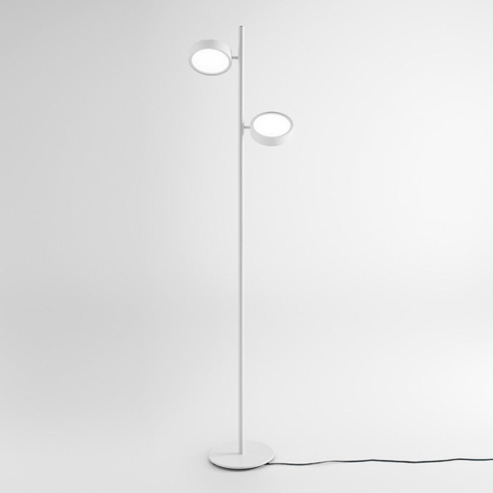 Gpib gea luce lampada da terra led 3000k doppio diffusore orientabile bianca