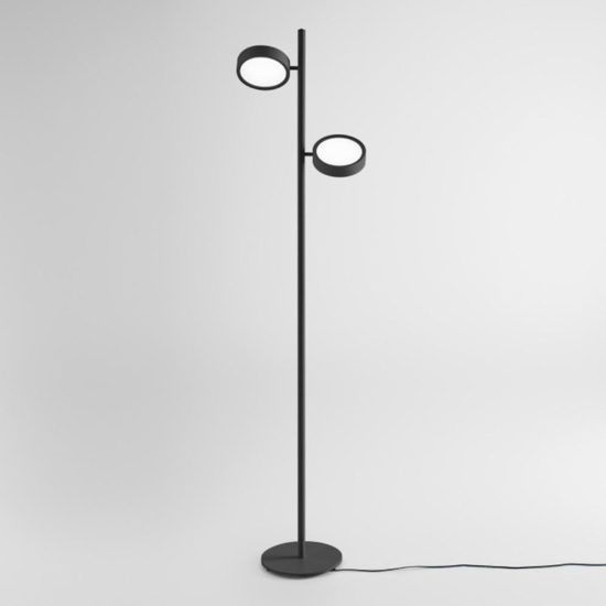 Lampada da terra led 3000k gea luce gpin per salotto moderno nera