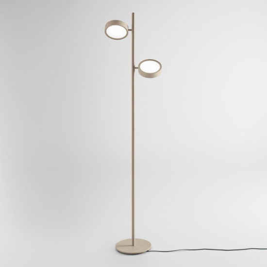 Lampada da terra gea luce gpi tortora due led 3000k orientabili