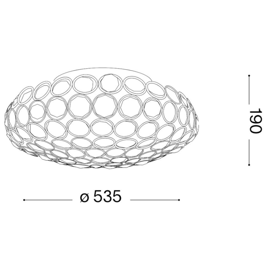 King pl9 plafoniera per soggiorno 53cm rotonda cristallo oro ideal lux