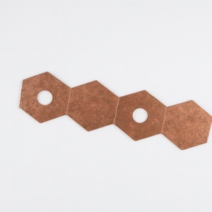 Toplight hexagon plafoniera led componibile foglia rame 2 luci + 2 piastre