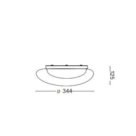 Squish pl d34 ideal lux plafoniera led 3000k