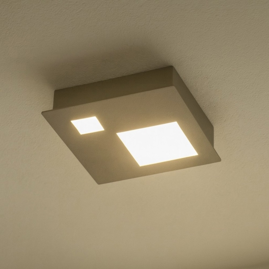 Isyluce plafoniera led 12w 3000k quadrata sabbia
