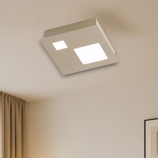 Isyluce plafoniera led 12w 3000k quadrata sabbia