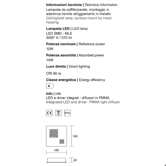 Isyluce plafoniera led 12w 3000k quadrata sabbia