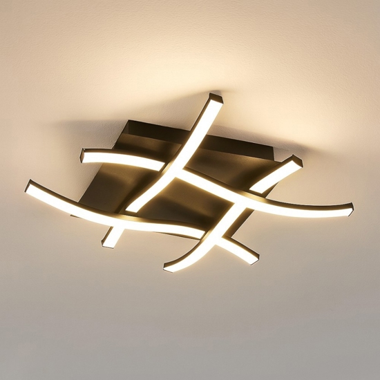 Plafoniera led 34w 2800k marrone ossido design particolare