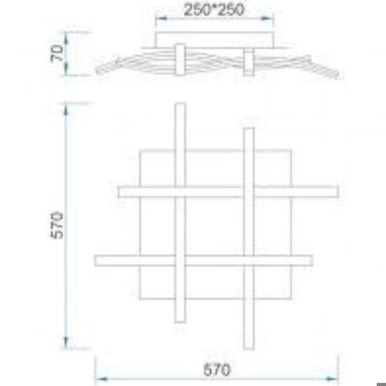 Plafoniera led 34w 2800k marrone ossido design particolare