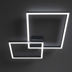 Plafoniera led 64w 3000k 4000k 6000k nera moderna perenz cross