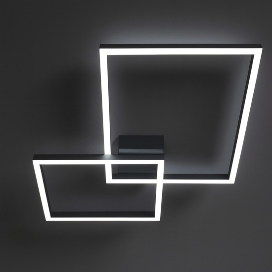 Plafoniera led 64w 3000k 4000k 6000k nera moderna perenz cross