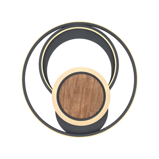 Plafoniera led 45w 3000k antracite in legno