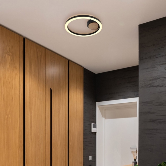 Plafoniera led 12w 3000k di legno moderna