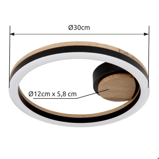 Plafoniera led 12w 3000k di legno moderna
