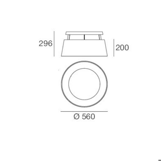 Plafoniera led 36w 3000k dimmerabile gialla moderna stilnovo oxygen