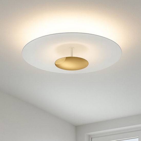 Plafoniera led 3000k design tondo linea light horizon oro