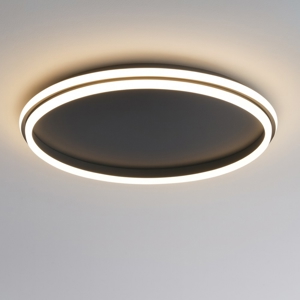 Plafoniera nera led 60w 3000k tonda per soggiorno moderno