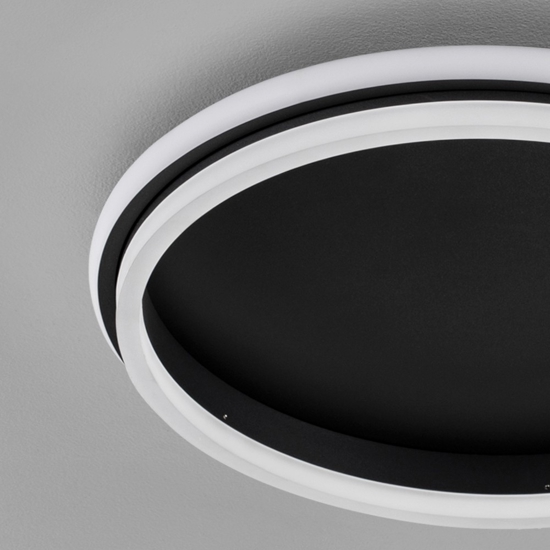 Plafoniera nera led 60w 3000k tonda per soggiorno moderno