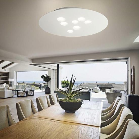 Plafoniera design bianca gea luce luna