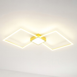 Plafoniera led 30w 3000k oro design quadrata moderna