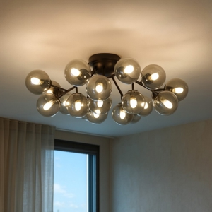 Maytoni dallas plafoniera moderna 20 sfere vetro fume'