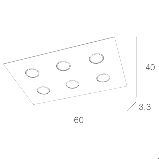 Plafoniera per cucina grigio moderna rettangolare