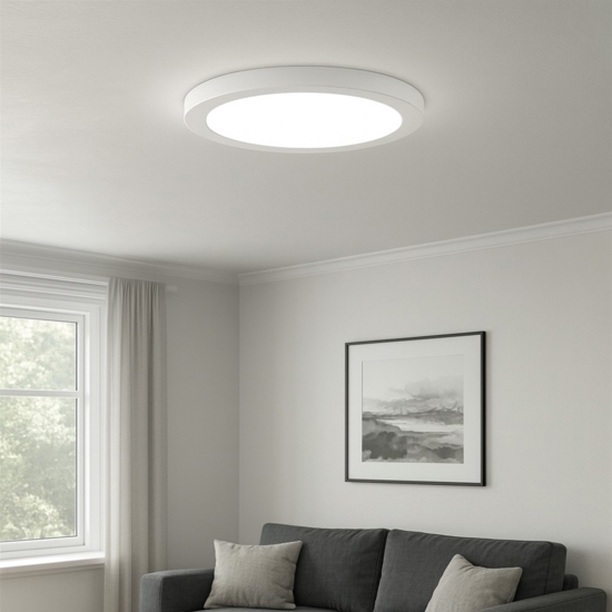 Plafoniera cucina bianca rotonda tricolor led 24w