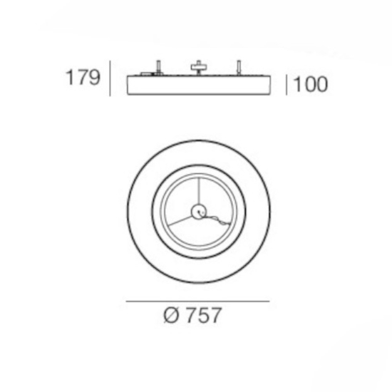 Plafoniera led 76cm 33w 3000k luce dimmerabile saturn stilnovo