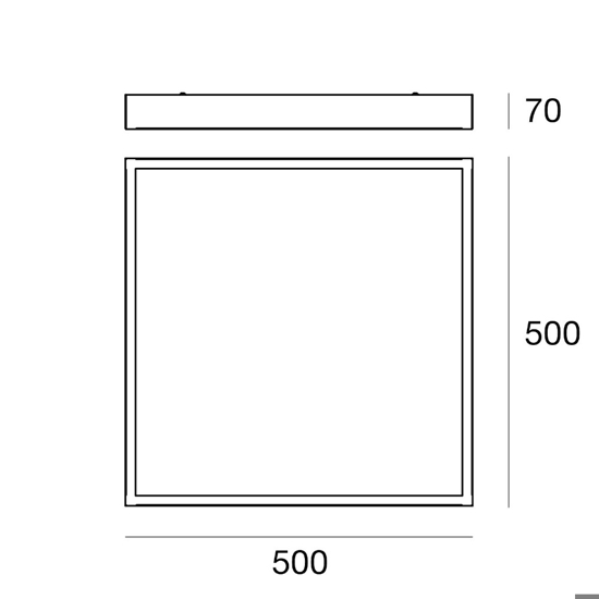 Plafoniera grande linea light box led bianca quadrata 43w 4000k