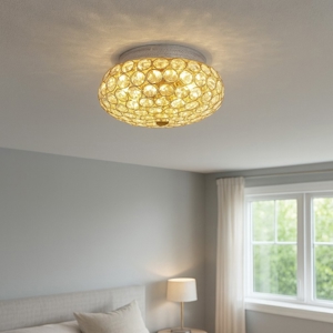 King pl3 piccola plafoniera oro lucido rotonda ideal lux