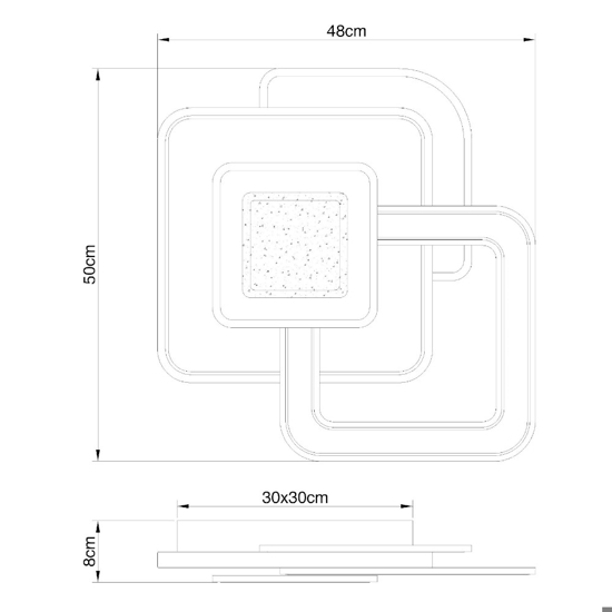 Plafoniera da soffitto led 3000k nero grigio