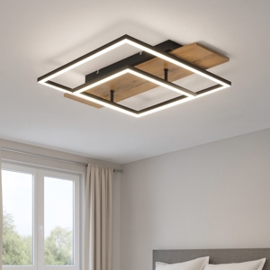 Plafoniera di legno led 3000k dimmerabile nera