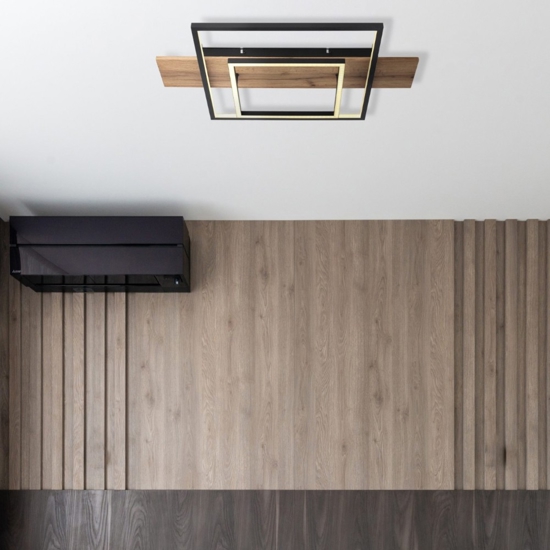 Plafoniera di legno led 3000k dimmerabile nera