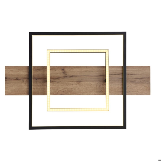 Plafoniera di legno led 3000k dimmerabile nera
