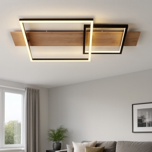 Plafoniera da soffitto di legno per soggiorno led 24w 3000k