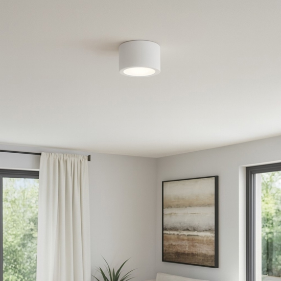 Plafoniera led 7w 3000k linea light box sr bianca rotonda