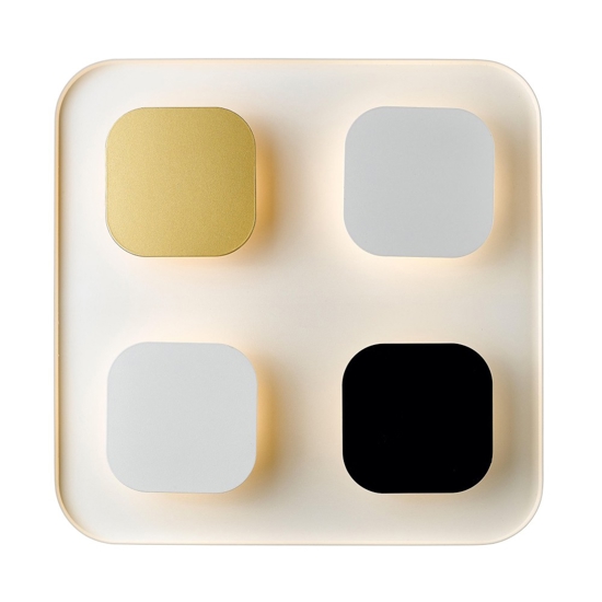 Plafoniera led 4000k quadrata oro nero bianco
