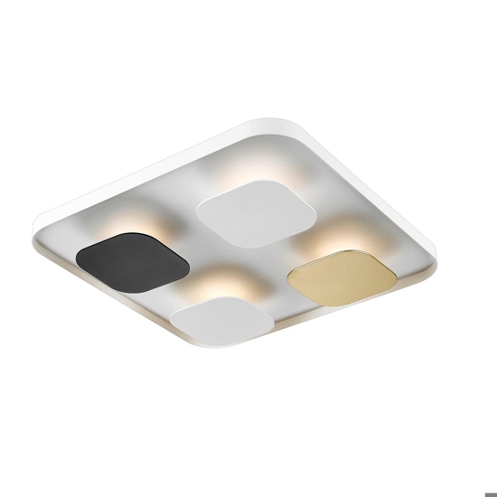 Plafoniera led 4000k quadrata oro nero bianco