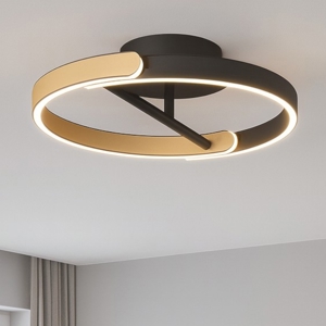 Plafoniera circolare nero oro design led 24w 3000k