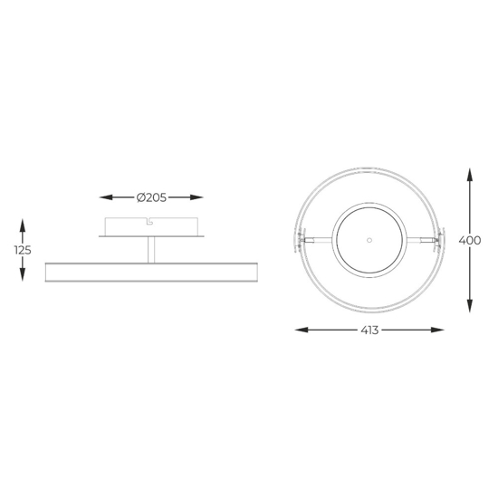 Plafoniera circolare nero oro design led 24w 3000k