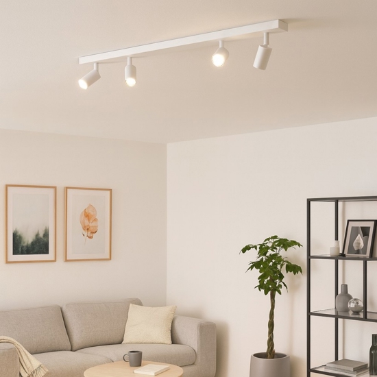 Plafoniera da cucina moderna 4 luci orientabili bianca toplight