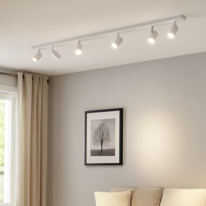Plafoniera moderna bianca 6 faretti orientabili toplight