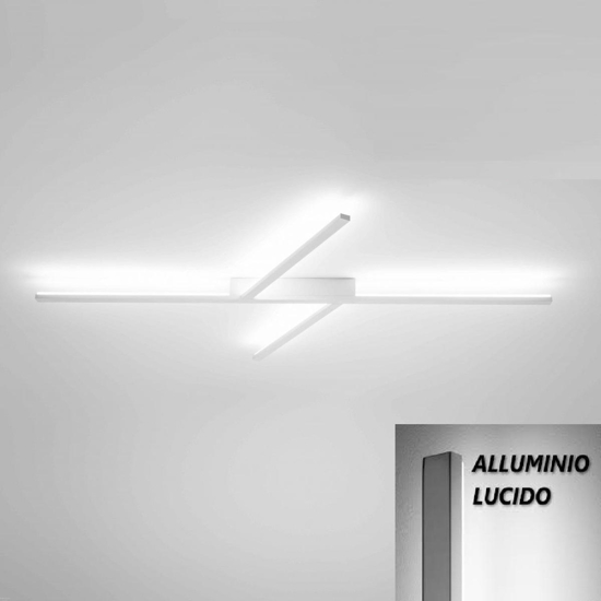 Xilema stilnovo plafoniera led 3000k alluminio lucido