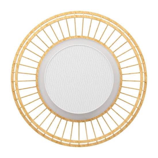 Yuku z eglo plafoniera smart da cucina in legno e tessuto led rgb cct da 2700k a 6500k