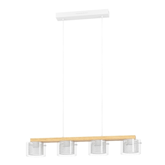 Portico z eglo lampadario da cucina paralumi in vetro 4 luci led rgb cct da 2700k a 6500k