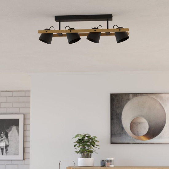 Hornwood z eglo plafoniera da cucina con 4 faretti led rgb da 2700k a 6500k