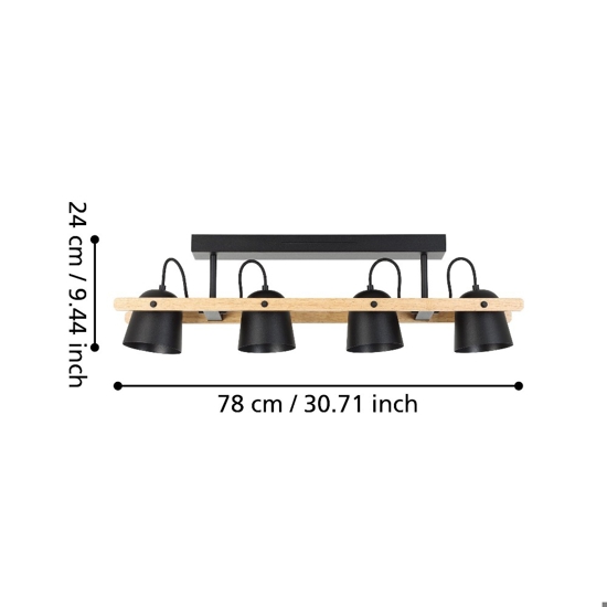Hornwood z eglo plafoniera da cucina con 4 faretti led rgb da 2700k a 6500k