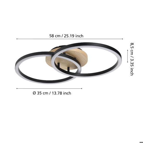 Lomaltas z eglo plafoniera moderna dimmerabile led da 2700k a 6500k