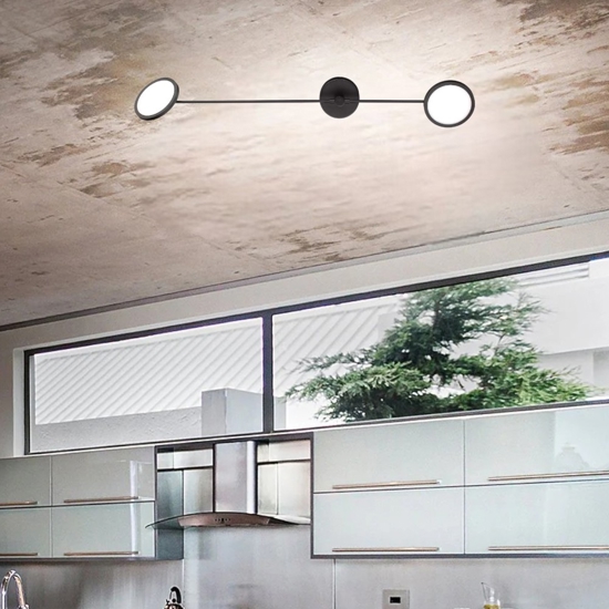 Plafoniera led 3000k nera con luci orientabili per cucina