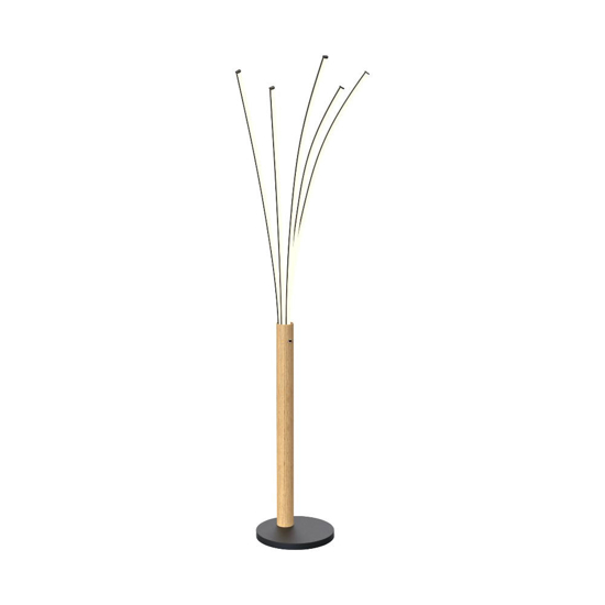 Lampada da terra design moderno led 3000k legno e metallo
